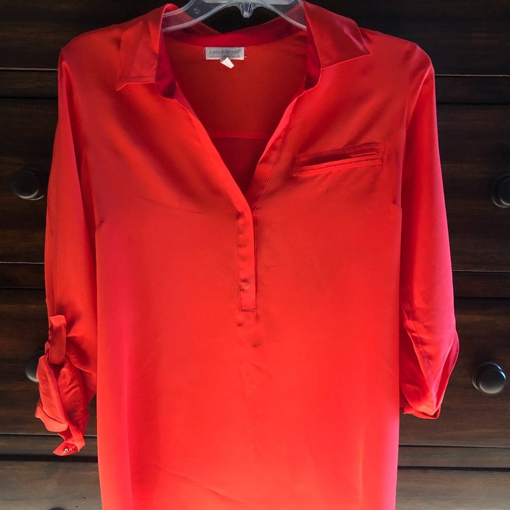 A Pea in the Pod Maternity Orange Long Sleeve Top Size Small